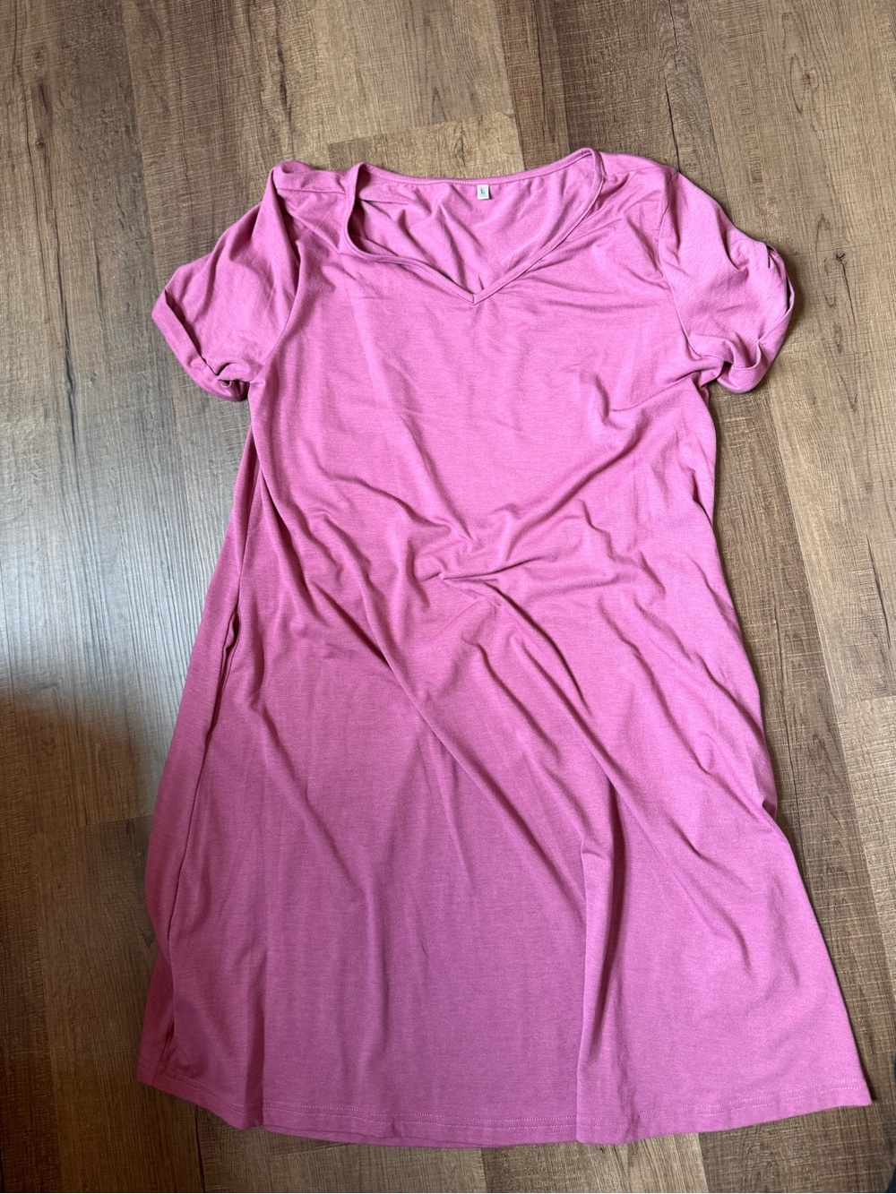 Everyday V-Neck Midi Dress in Rose Pink - Soft Knit